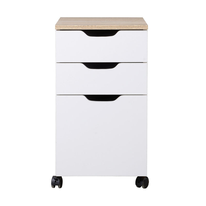 Cassettiera Portadocumenti da Ufficio in Legno Bianco 33x45x60 cm 