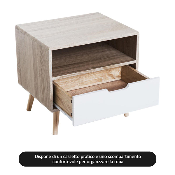 online Comodino di Design Nordico in Legno 50x40x47 cm