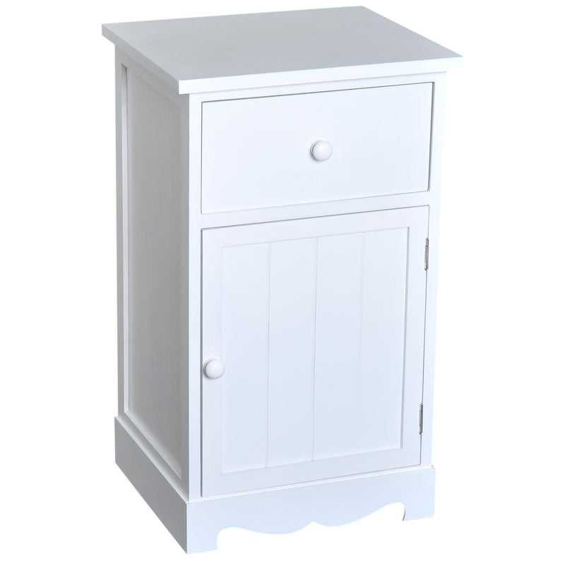 Set 2 Comodini con Cassetto Bianco 35x30x59 cm 