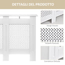 Copritermosifone in Legno a Griglia Bianco 111.5x82x19 cm 