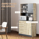 Mobile da Cucina Credenza 4 Ripiani in Legno Rovere e Nero 90x39x169 cm 