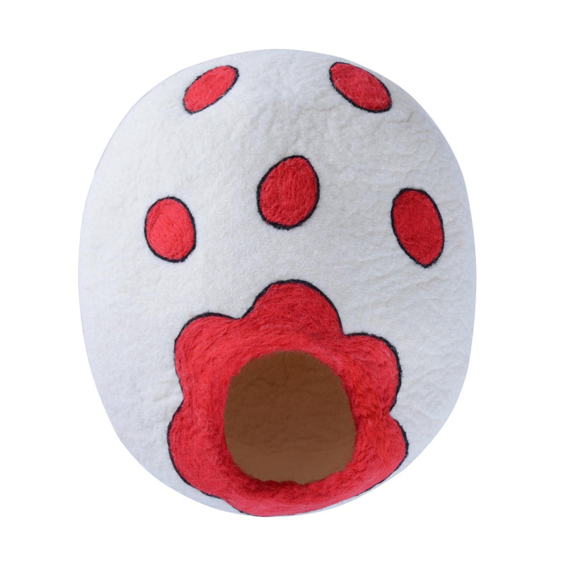 Cuccia per Gatti in Lana Bianco e Rosso Ø35x20 cm 