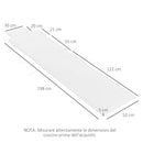 Cuscino per Sdraio Lettino Prendisole da Giardino Bianco Crema 198x53x5 cm 