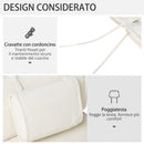 Cuscino per Sdraio Lettino Prendisole da Giardino Bianco Crema 198x53x5 cm 