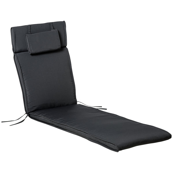 sconto Cuscino per Sdraio Lettino Prendisole da Giardino Grigio 198x53x5 cm