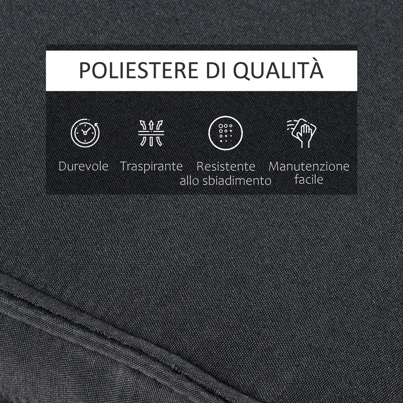 Cuscino per Sdraio Lettino Prendisole da Giardino Grigio 198x53x5 cm 