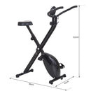 Cyclette Pieghevole con Display e 8 Livelli di Resistenza Nero 