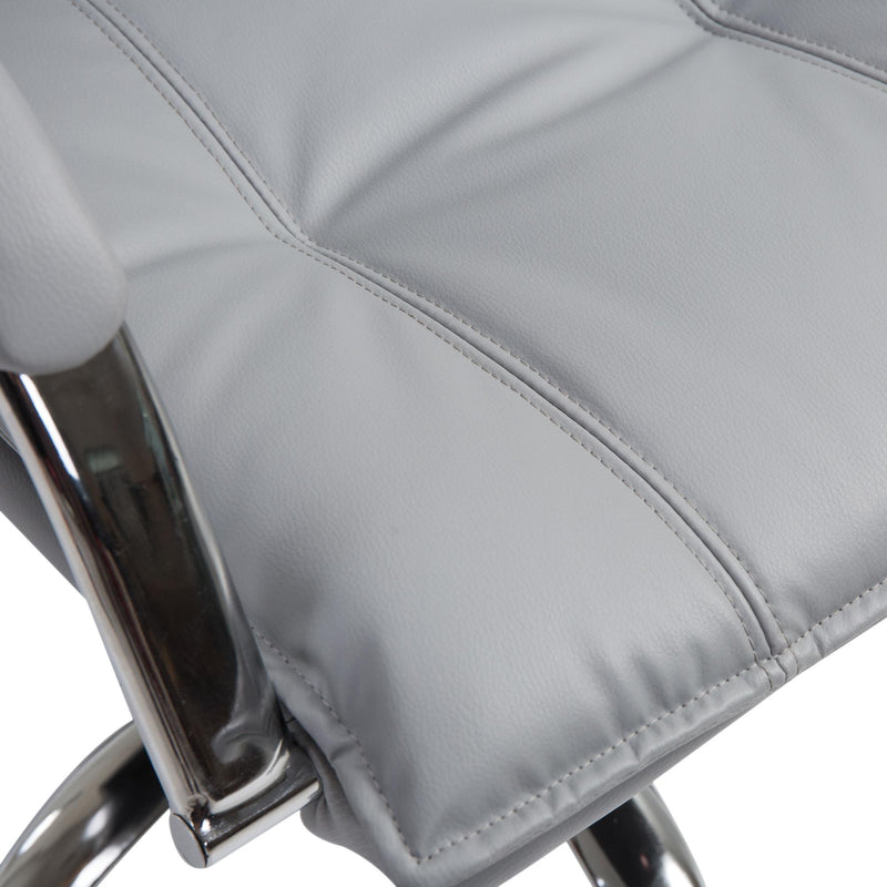 Sedia da Ufficio Direzionale Imbottita Altezza Regolabile in Similpelle Grigia 