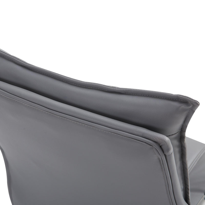 Sedia da Ufficio Direzionale Imbottita Altezza Regolabile in Similpelle Grigia 