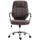 Sedia da Ufficio Direzionale in Similpelle con Pistone Regolabile Marrone 