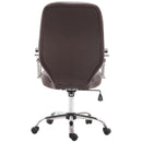 Sedia da Ufficio Direzionale in Similpelle con Pistone Regolabile Marrone 