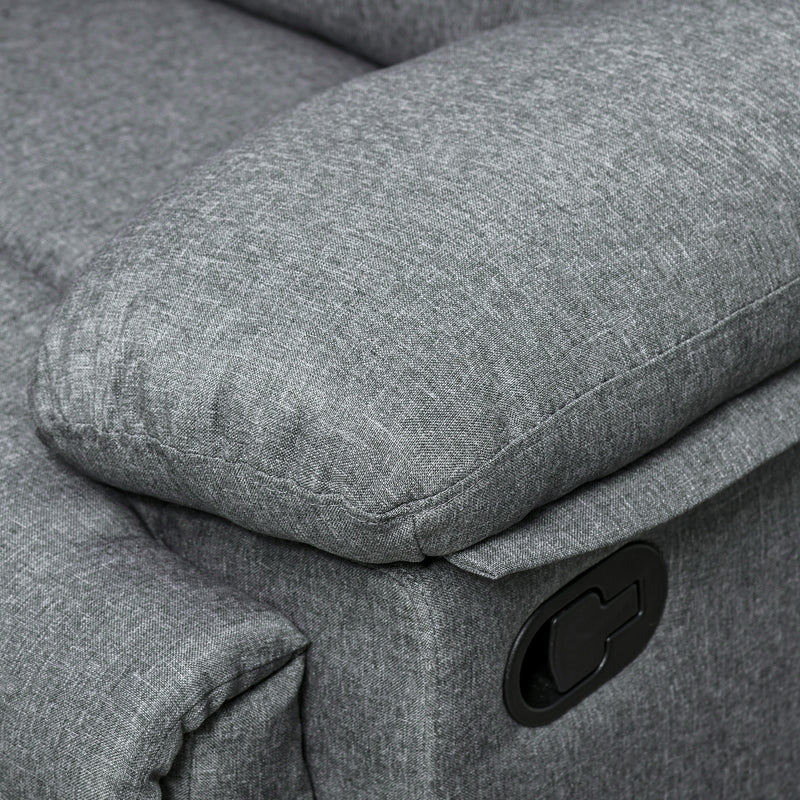 Divano 3 Posti con Schienale e Poggiapiedi Laterali Reclinabili Grigio Antracite 185x95x97 cm 