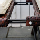 Divano da Giardino 2 Posti Trasformabile in Lettino in Rattan Sintetico Bianco 129x66x79 cm 