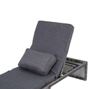 Divanetto da Esterno Trasformabile in Lettino in Rattan Sintetico con Cuscini Grigio 