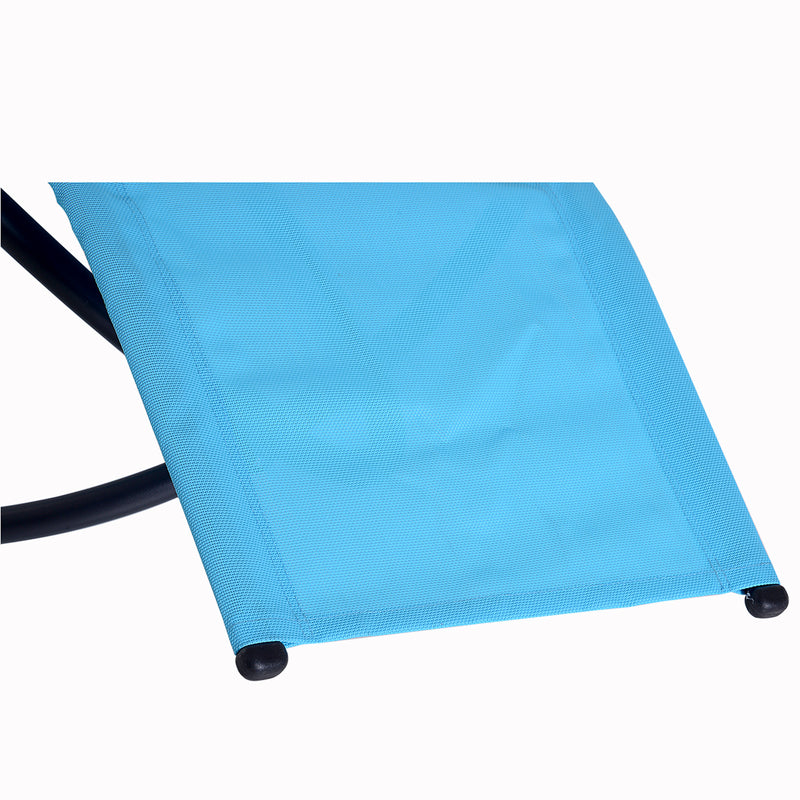 Sedia a Dondolo Moderna da Giardino in Textilene Blu 154x80x84 cm 