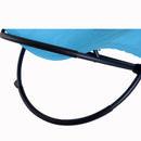 Sedia a Dondolo Moderna da Giardino in Textilene Blu 154x80x84 cm 