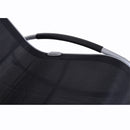 Sedia a Dondolo da Giardino Impermeabile in Alluminio Nero 120x61x88 cm 