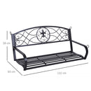 Dondolo da Giardino 3 Posti in Ferro Battuto Nero 