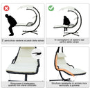 Sedia Dondolo Pensile Relax Chaise Longue di Lusso con Tettuccio Crema 