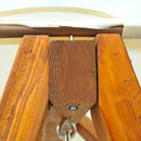 Dondolo da Giardino 2 Posti in Legno di Pino con Tettuccio Parasole Bianco 