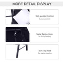 Dondolo da Giardino 3 Posti in Ferro e Rattan Sintetico con Cuscini e Tettuccio Parasole Nero 