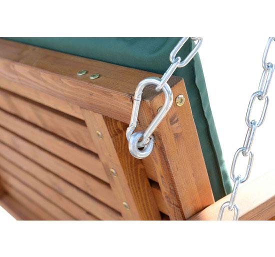 Dondolo da Giardino 3 Posti in Legno con Tettuccio Parasole Verde sconto