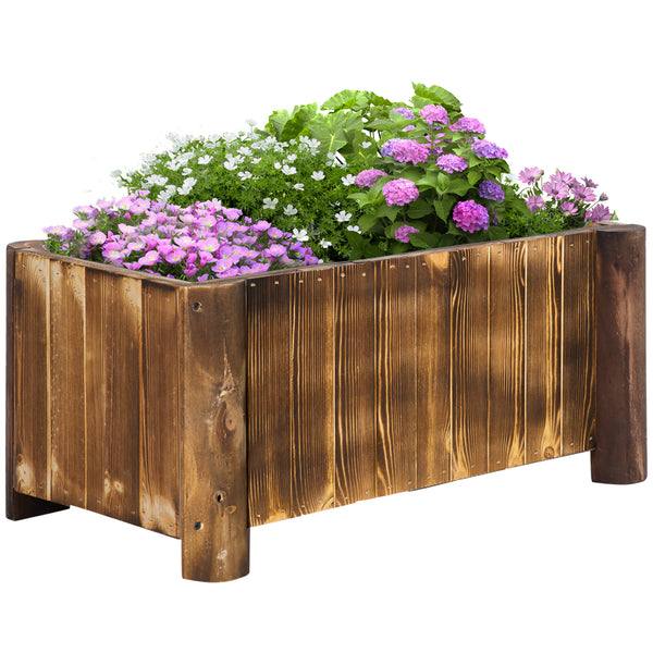 prezzo Fioriera Box Rettangolare per Piante in Legno di Abete 70x35x30 cm