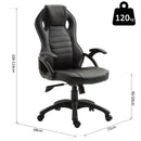Sedia da Gaming Ergonomica in Similpelle Regolabile Nera 