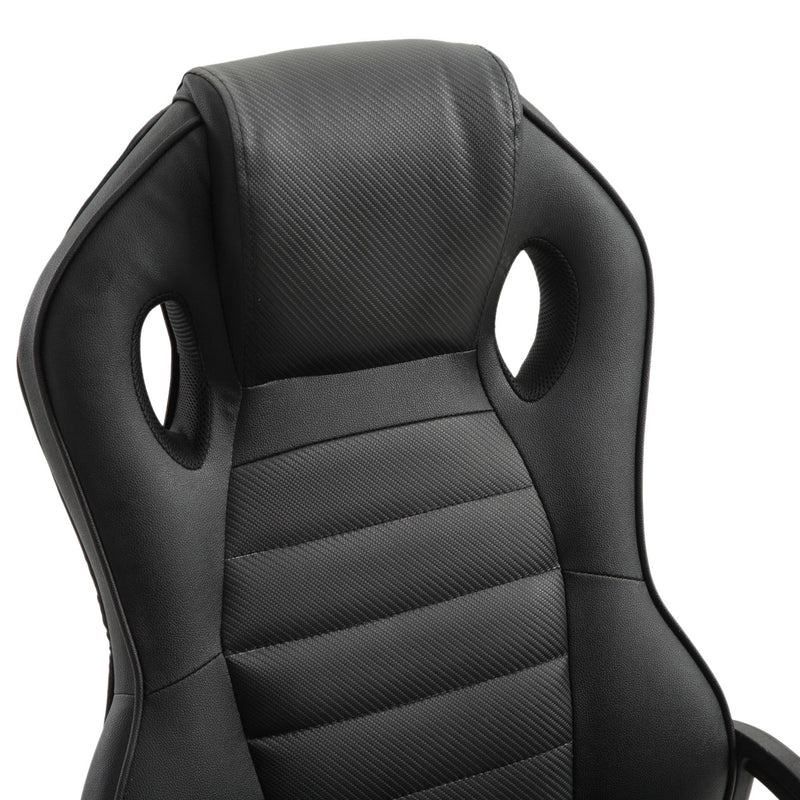 Sedia da Gaming Ergonomica in Similpelle Regolabile Nera 