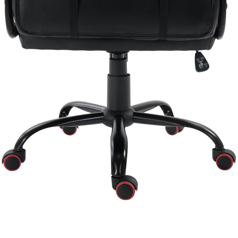 Sedia da Gaming Ergonomica in Similpelle Altezza Regolabile con Cuscino Nera e Rossa 
