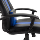 Sedia da Gaming Ergonomica in Similpelle Altezza Regolabile con Cuscino Nera e Blu 