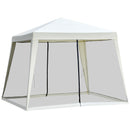 Gazebo da Giardino 3x3x2.35 m in Acciaio con Zanzariere Beige 
