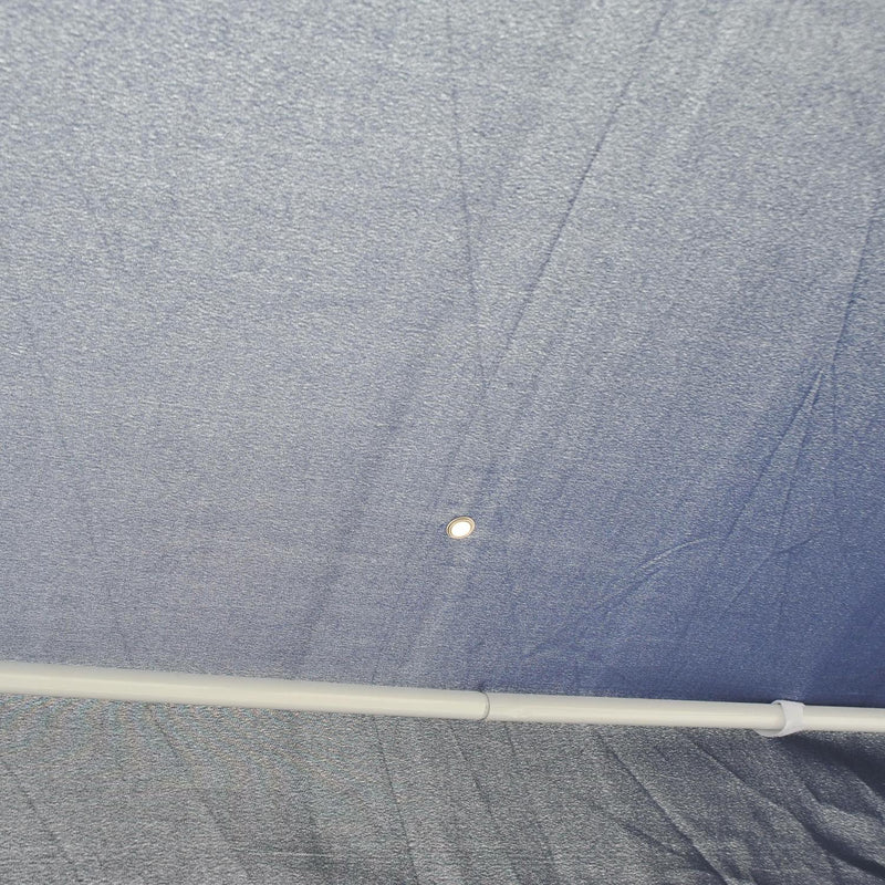 Gazebo da Giardino 1.95x2.5x1.97m in Ferro con 6 Zanzariere Blu e Bianco 