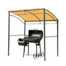 Riparo per Barbecue Pergola da Giardino 2.15x1.5x1.8/2.2m in Acciaio Beige 