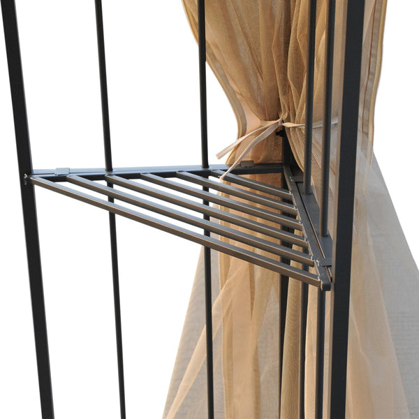 Gazebo da Giardino 3x3m in Metallo Zanzariere e Doppio Tetto Crema sconto