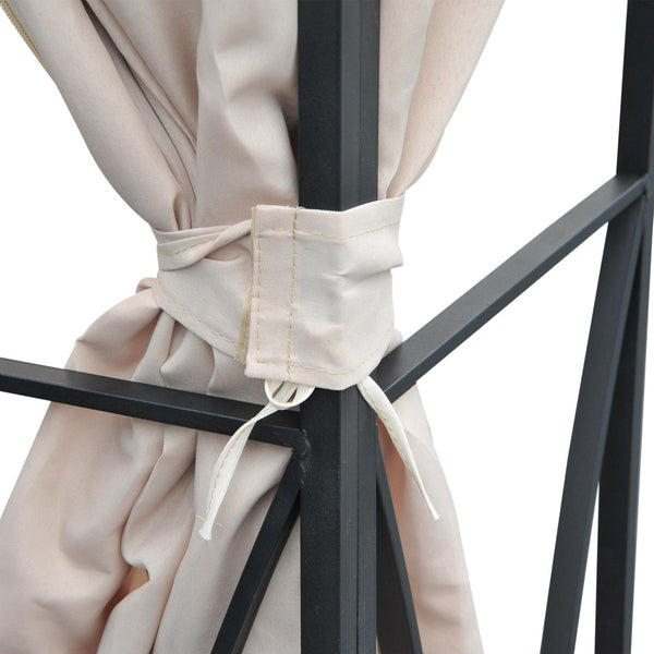 sconto Gazebo da Giardino 3x3m in Ferro Doppio Tetto Deluxe Beige
