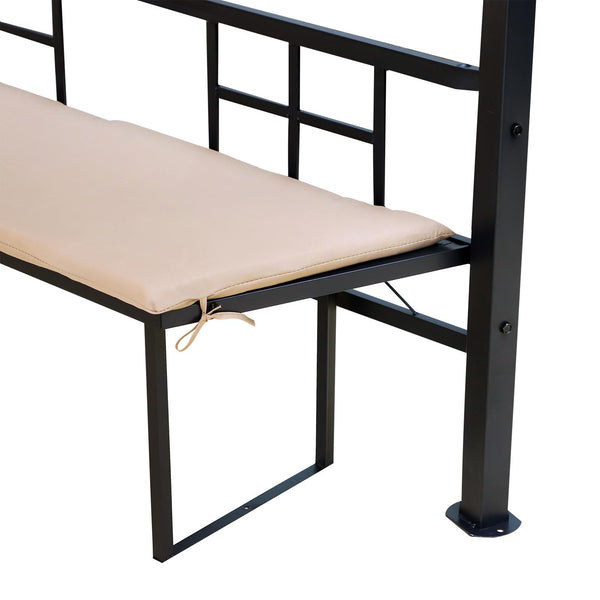 Gazebo da Giardino 3.8x2.65m in Acciaio con 4 Panche elegante Beige prezzo