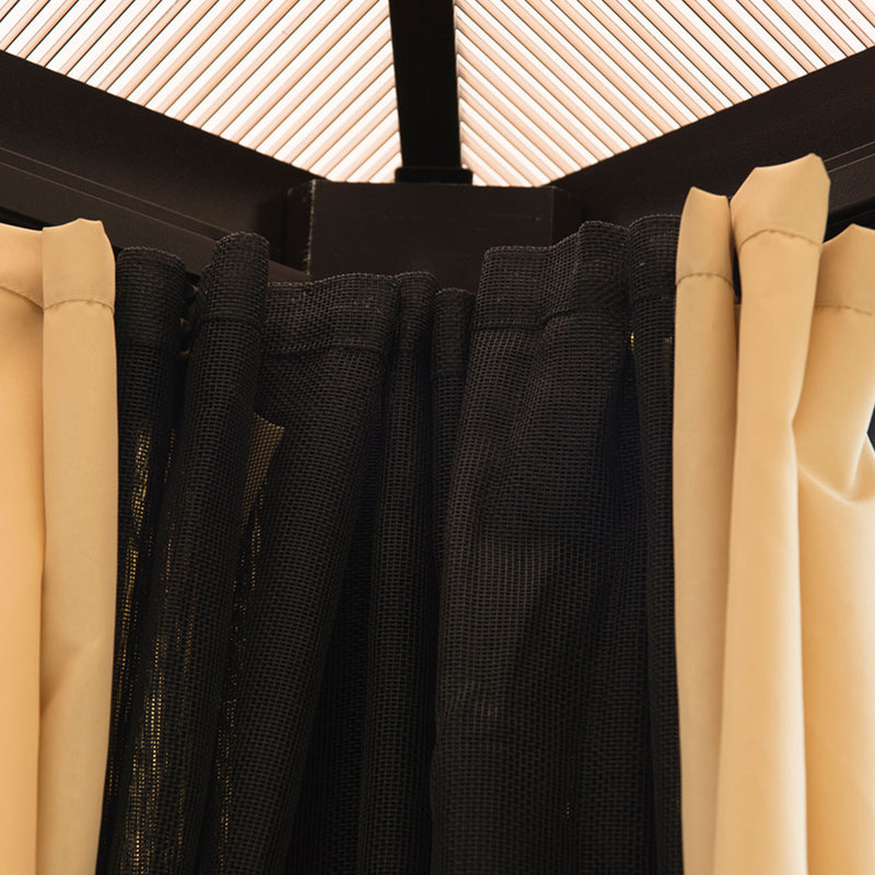 Gazebo da Giardino 3x3.6x2.65m in Alluminio e Policarbonato Tendone Lusso 