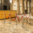 2 Colonnine Separacode Oro con Corda Rossa in Acciaio Inox Ø32x95 cm 