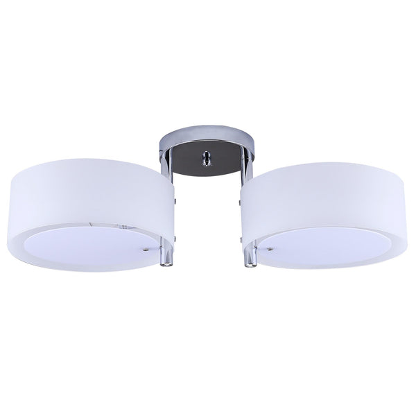 Plafoniera Moderna in Acrilico Bianco Argento 60x19 cm prezzo