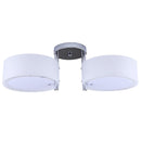 Plafoniera Moderna in Acrilico Bianco Argento 60x19 cm 