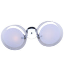 Plafoniera Moderna in Acrilico Bianco Argento 60x19 cm 