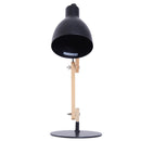 Lampada da Tavolo Scrivania Pieghevole in Legno e Metallo Nero 
