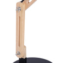 Lampada da Tavolo Scrivania Pieghevole in Legno e Metallo Nero 