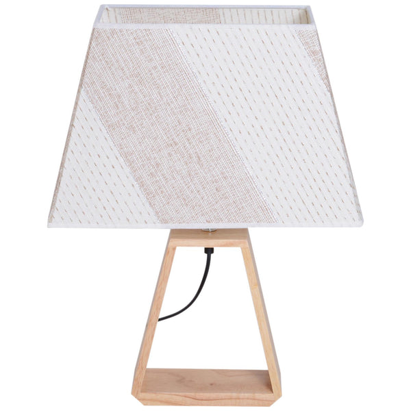 prezzo Lampada da Tavolo Abat Jour Paralume in Tessuto in Bianco e Caffè 38x17x58 cm