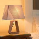 Lampada da Tavolo Abat Jour Paralume in Tessuto in Bianco e Caffè 38x17x58 cm 