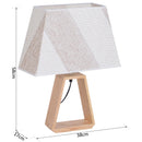 Lampada da Tavolo Abat Jour Paralume in Tessuto in Bianco e Caffè 38x17x58 cm 