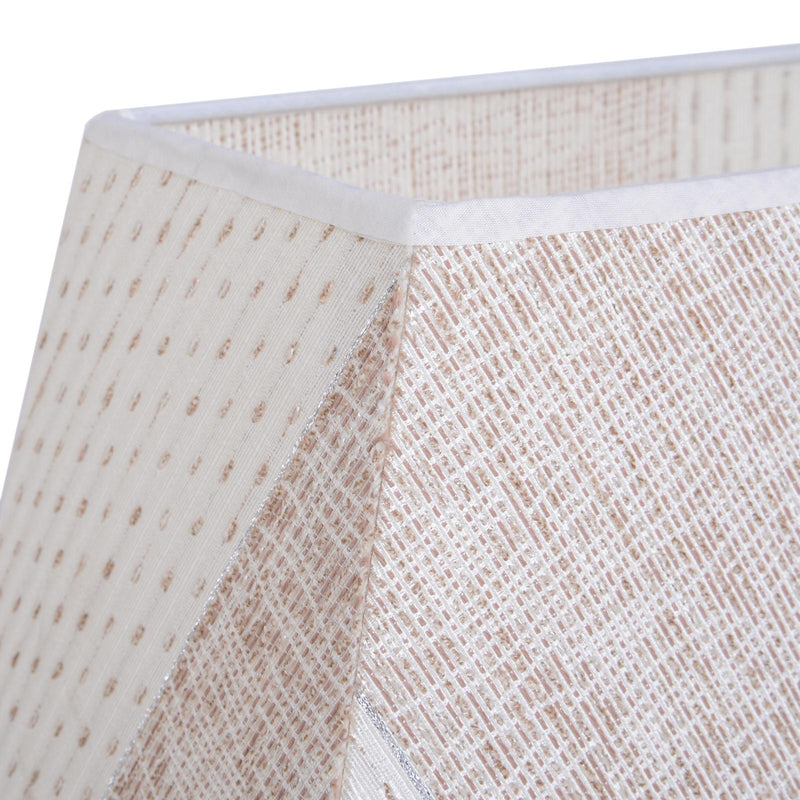 Lampada da Tavolo Abat Jour Paralume in Tessuto in Bianco e Caffè 38x17x58 cm 