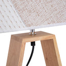 Lampada da Tavolo Abat Jour Paralume in Tessuto in Bianco e Caffè 38x17x58 cm 