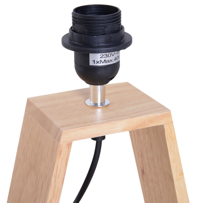 Lampada da Tavolo Abat Jour Paralume in Tessuto in Bianco e Caffè 38x17x58 cm 